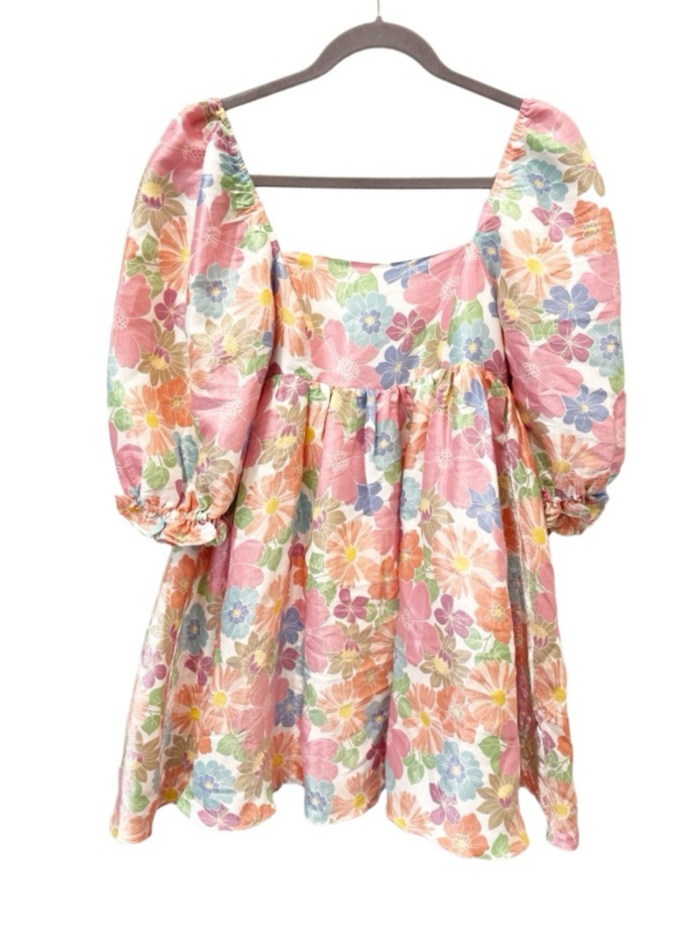 Cottagecore Dress Women's Small Storia Puff Sleeve Square Neck Floral Coquette